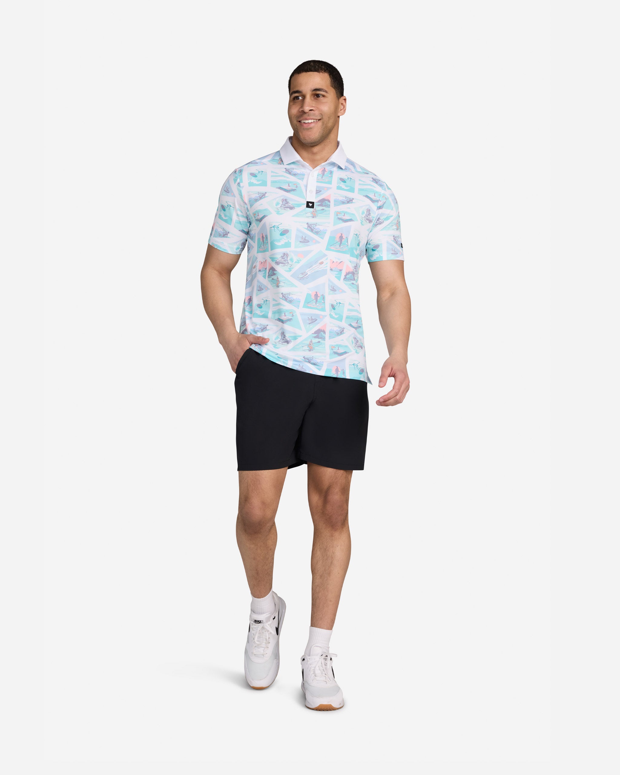 White Caps Welcome-Men's Polo-Bad Birdie