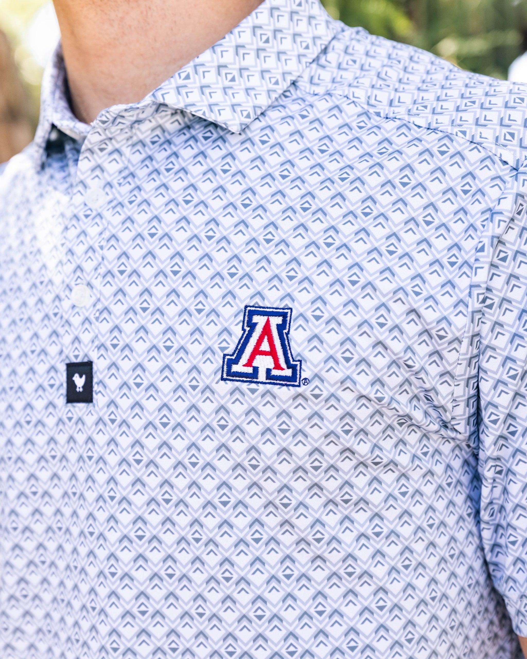 University of Arizona - Geo Forest - Blue-Men's Polo-Bad Birdie